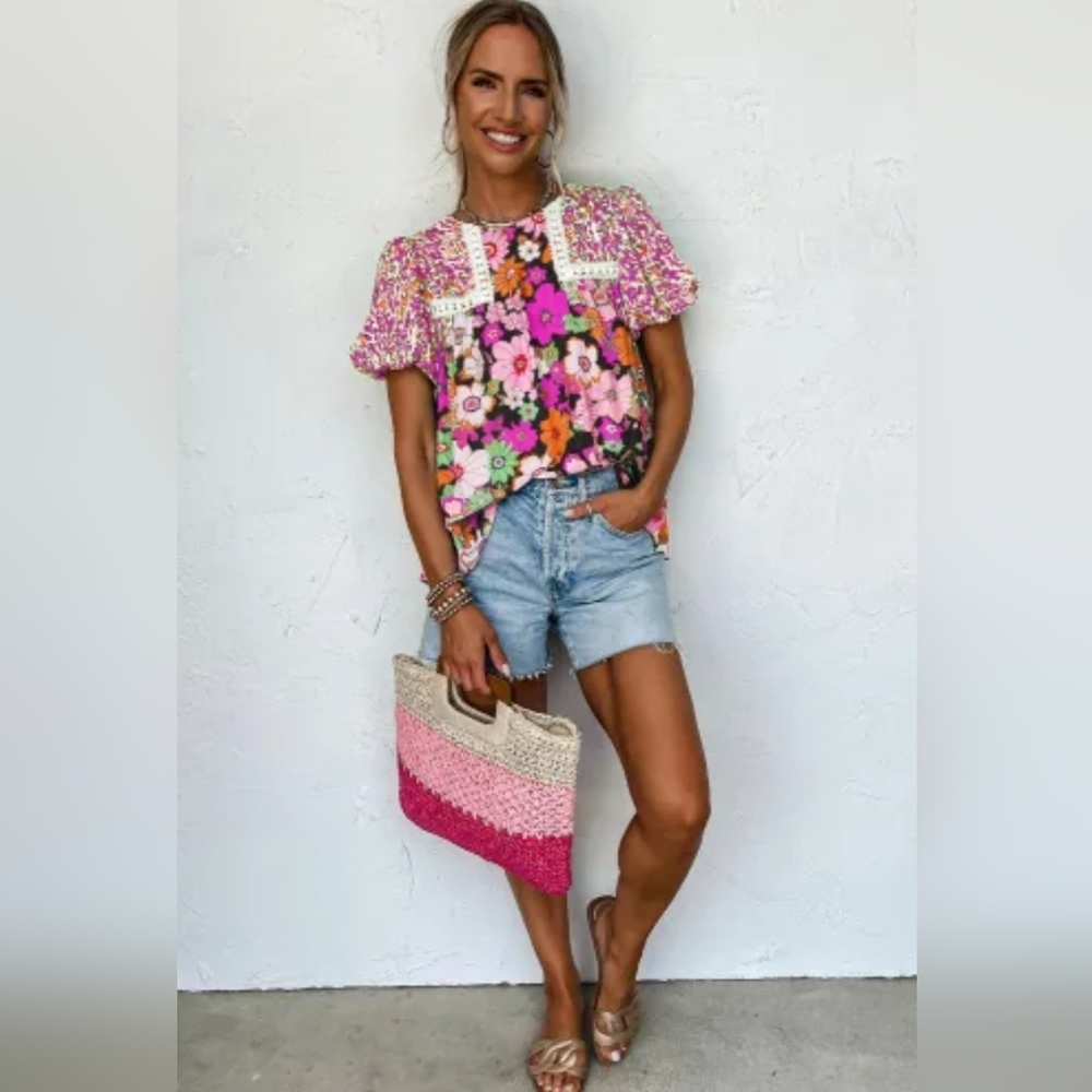 Bohemian Ruffle Flutter Sleeve Top - image 3